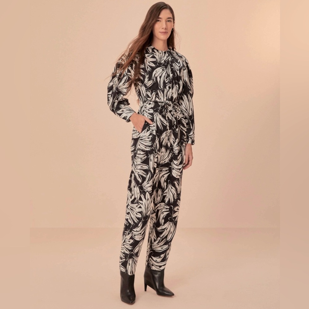 FARM RIO Black Bossa Banana Full Leg Jumpsuit